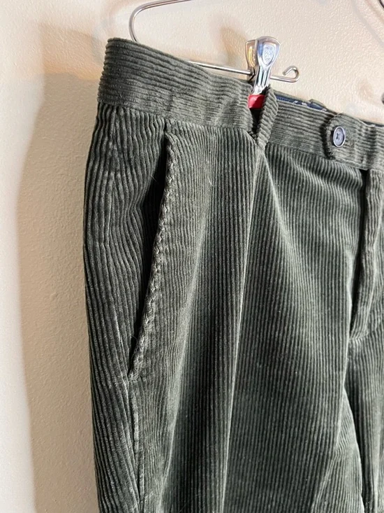 Brooks Brothers Men's Olive Green Corduroy Straight Leg Pants - Picture 2 of 7